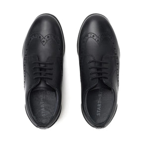 Start-Rite Brogue Pri 2745 lace-up school shoes, black leather, back view