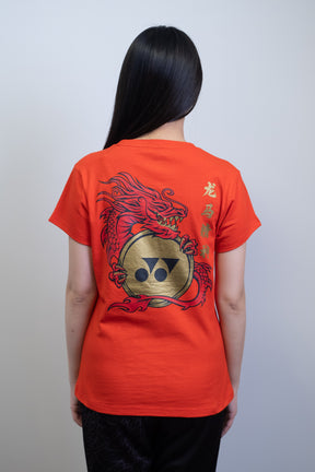 Yonex Red Dragon CNY2024 Cotton T Shirt TSB Womens Red