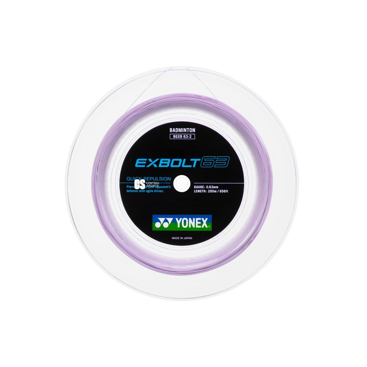 Yonex Exbolt 63 Badminton String (200m Reel) Lavender Lavender Reels 200M String (Reel) Yonex