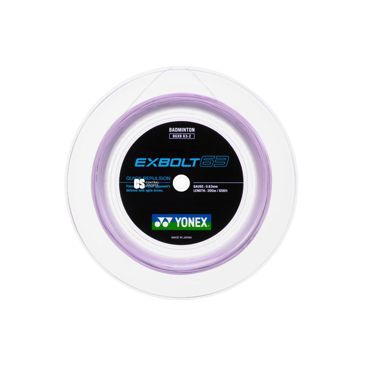 Yonex Exbolt 63 Badminton String (200m Reel) Lavender