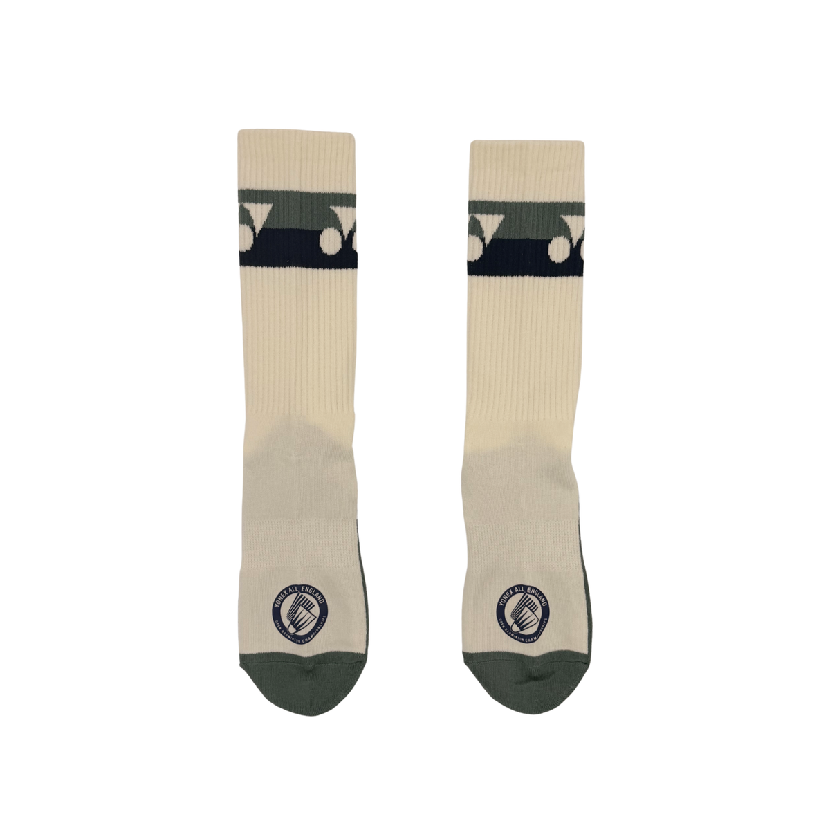 Yonex All England 1899 Crew Sock 26 Unisex - Cream Clothing Yonex