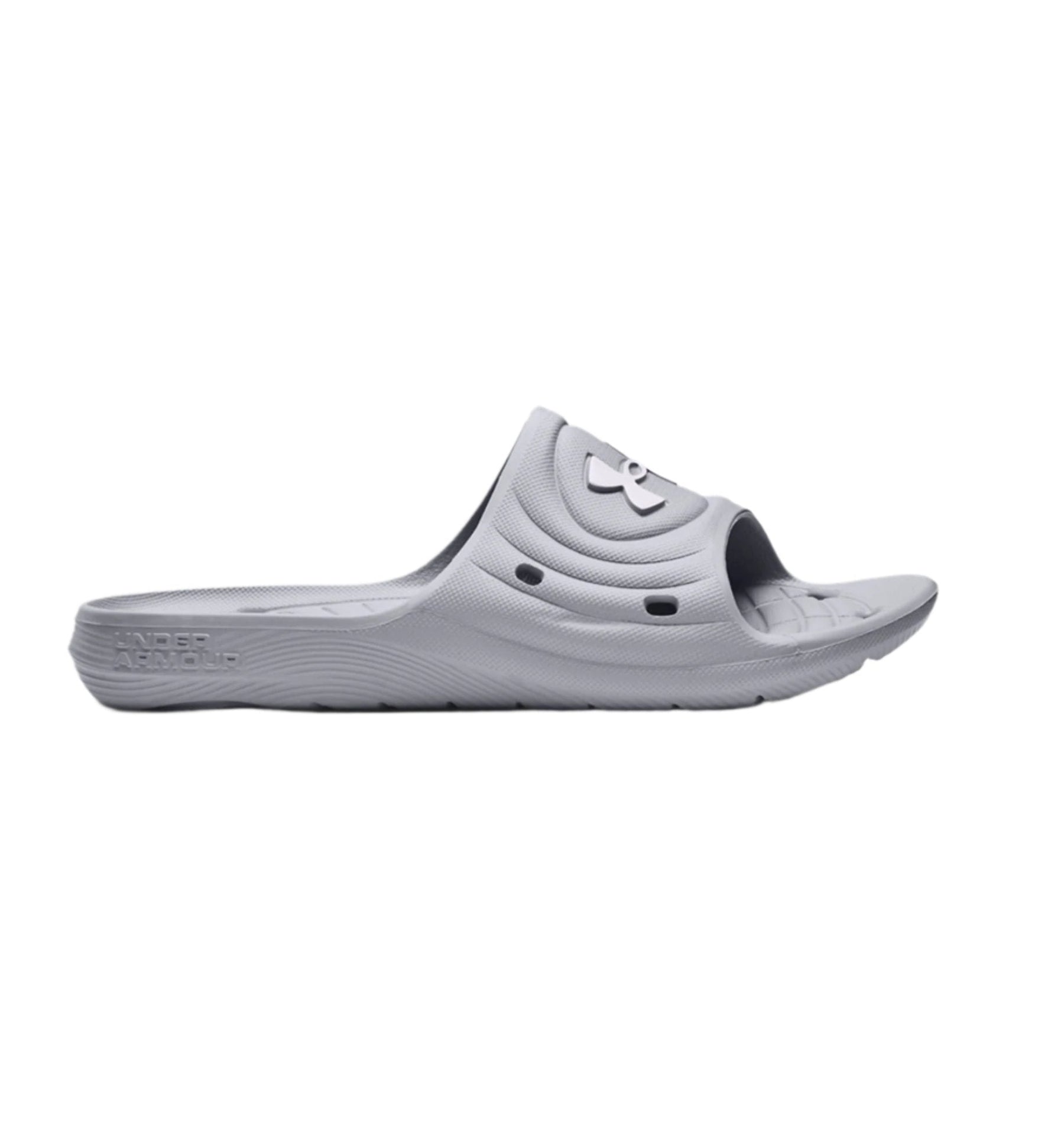 UA Locker IV Slides 3023758 Men (Black) UK8 Mod Gray White shoes Under Armour