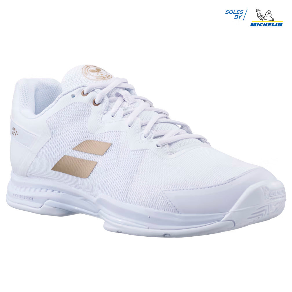 Babolat SFX 3 Wimbledon All Court Tennis Shoes Womens White/Gold 31S23885