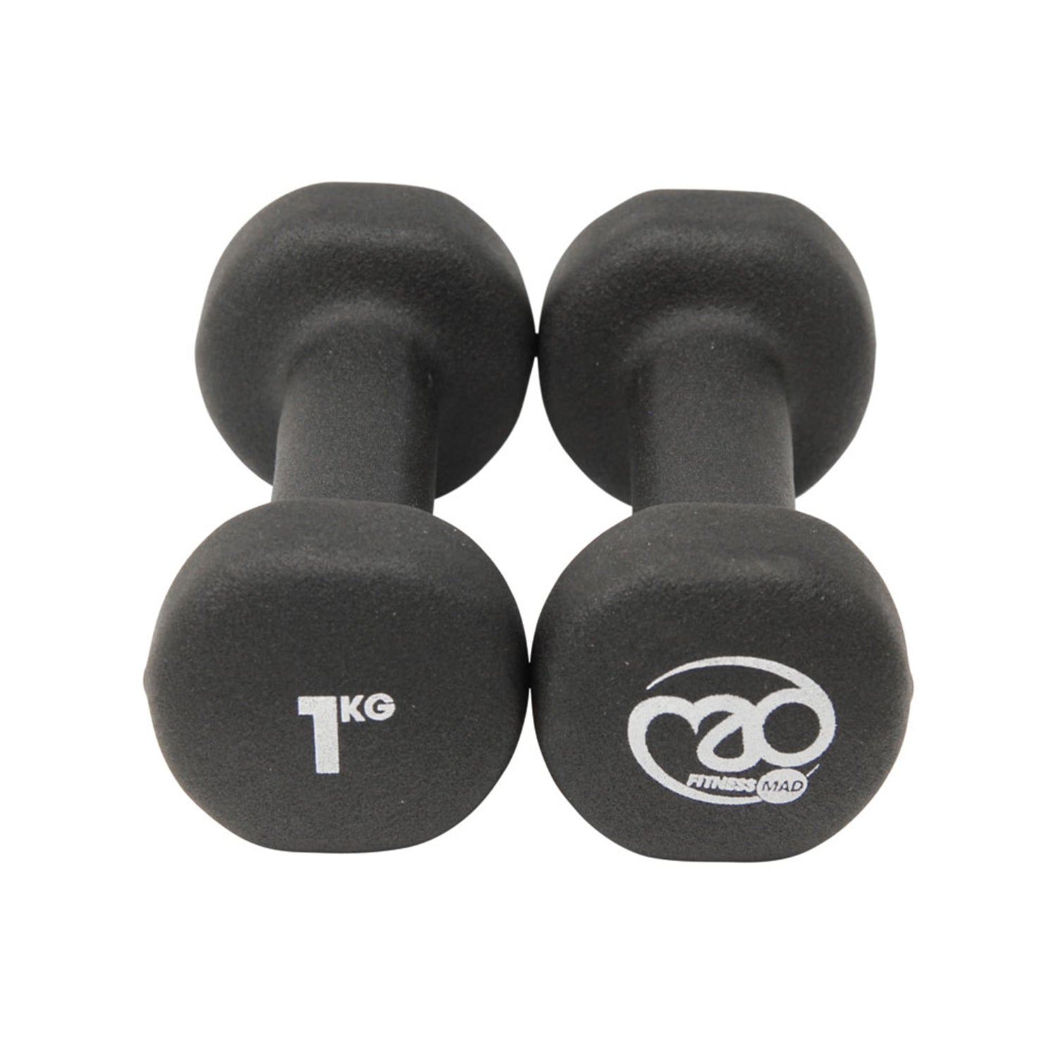 FM Black Neoprene 1kg Dumbbells (Pair)