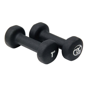 FM Black Neoprene 1kg Dumbbells (Pair)