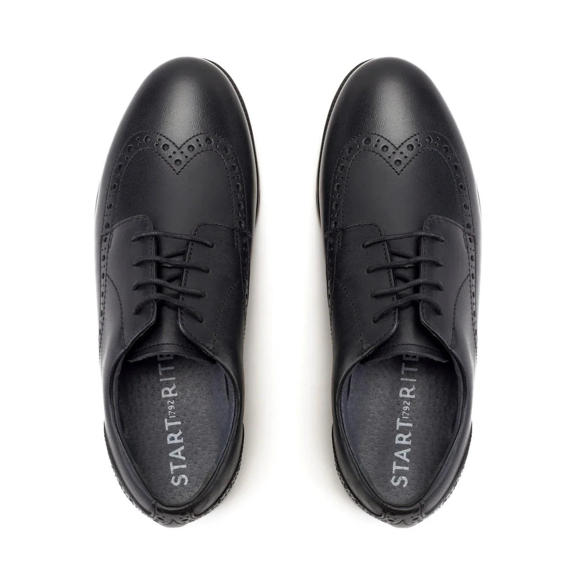 Start-Rite Brogue Snr 3503 senior lace-up school shoes, black, back view