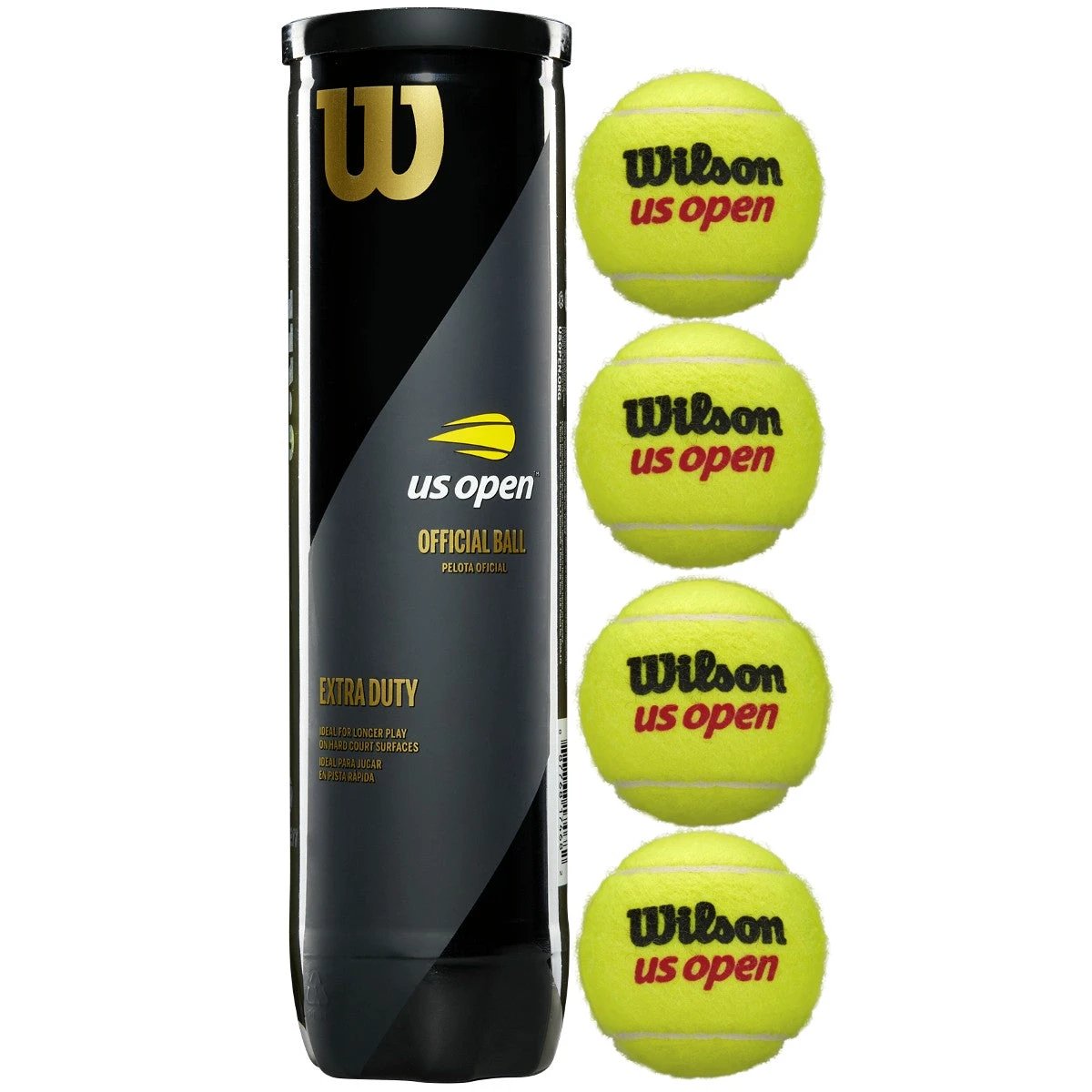 Wilson US Open Ball 4 Ball Can WRT116200 4 Ball Tube GREEN Tennis Balls Wilson