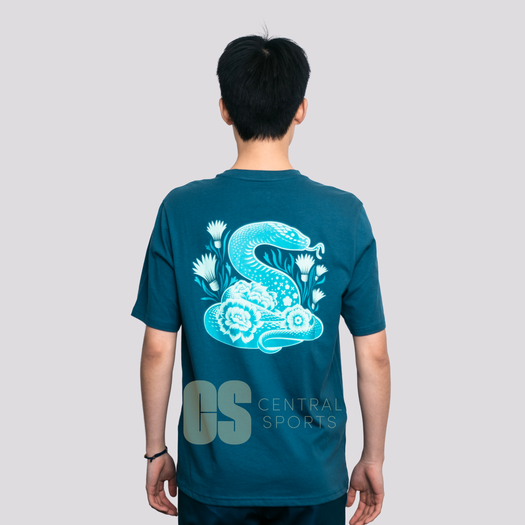 Yonex Coiled Snake Mens Cotton T-Shirt Dark Jade Dark Jade Clothing Yonex