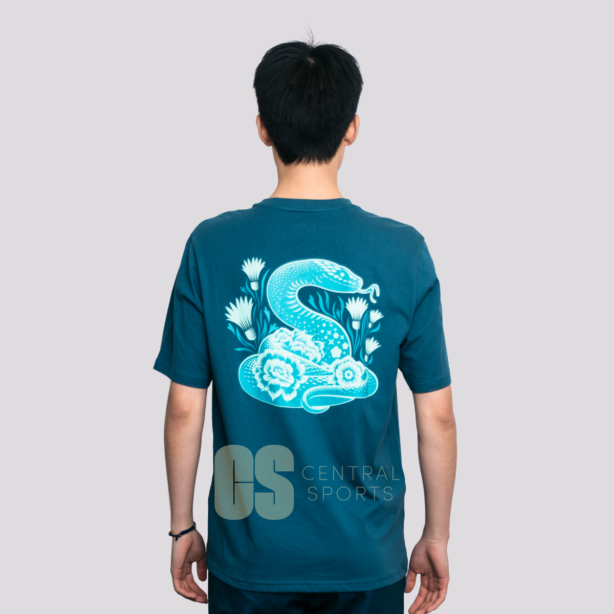 Yonex CNY2025 Coiled Snake Mens Cotton T-Shirt Dark Jade