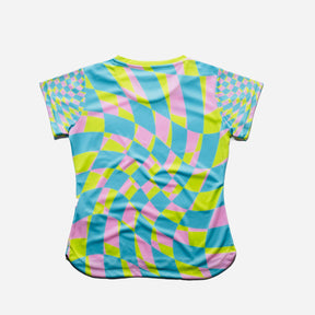 Aixo Checker Womens T Shirt Lime Check