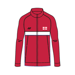 Yonex Kit Teamwear England Masters Badminton Baseline Track Top Unisex - White/Red by Yonex Teamwear