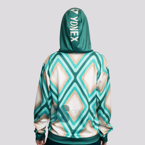 Yonex Diamond Unisex Zip Hood Jade/Ivory Clothing Yonex