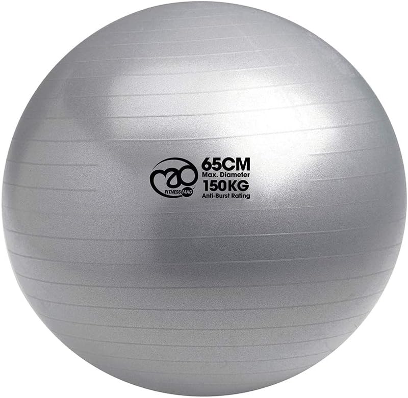 Fitness Mad Swiss Ball & Pump 125 kg (Silver) 65 cm