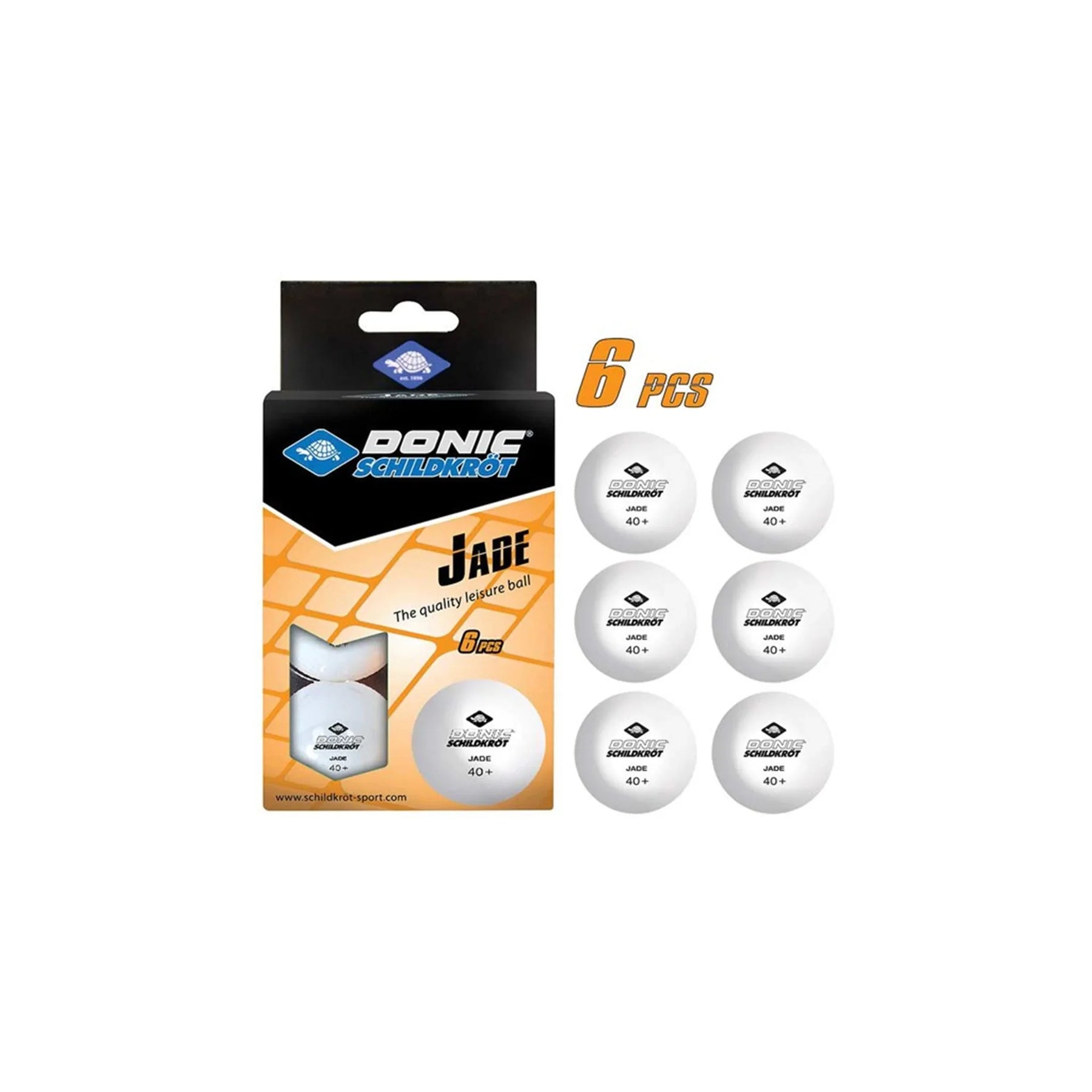 Donic-Schildkort Jade Poly 40+ Training Table Tennis Ball 6pcs White 6 Pcs Table Tennis Ball Donic-Schildkroet