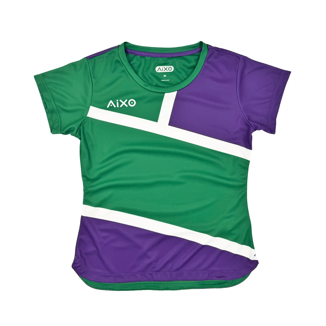 Aixo Court 3 Womens T-Shirt - Green Green Purple Aixo