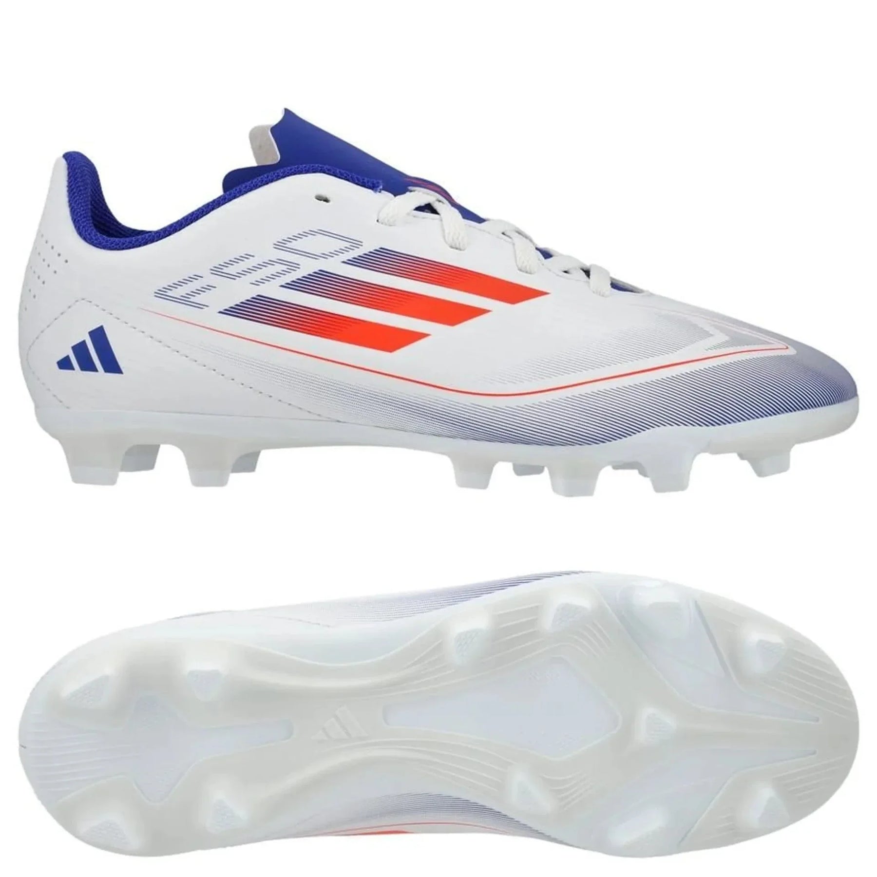 Adidas F50 Club FxG Football Boots Junior - White Clearance Adidas