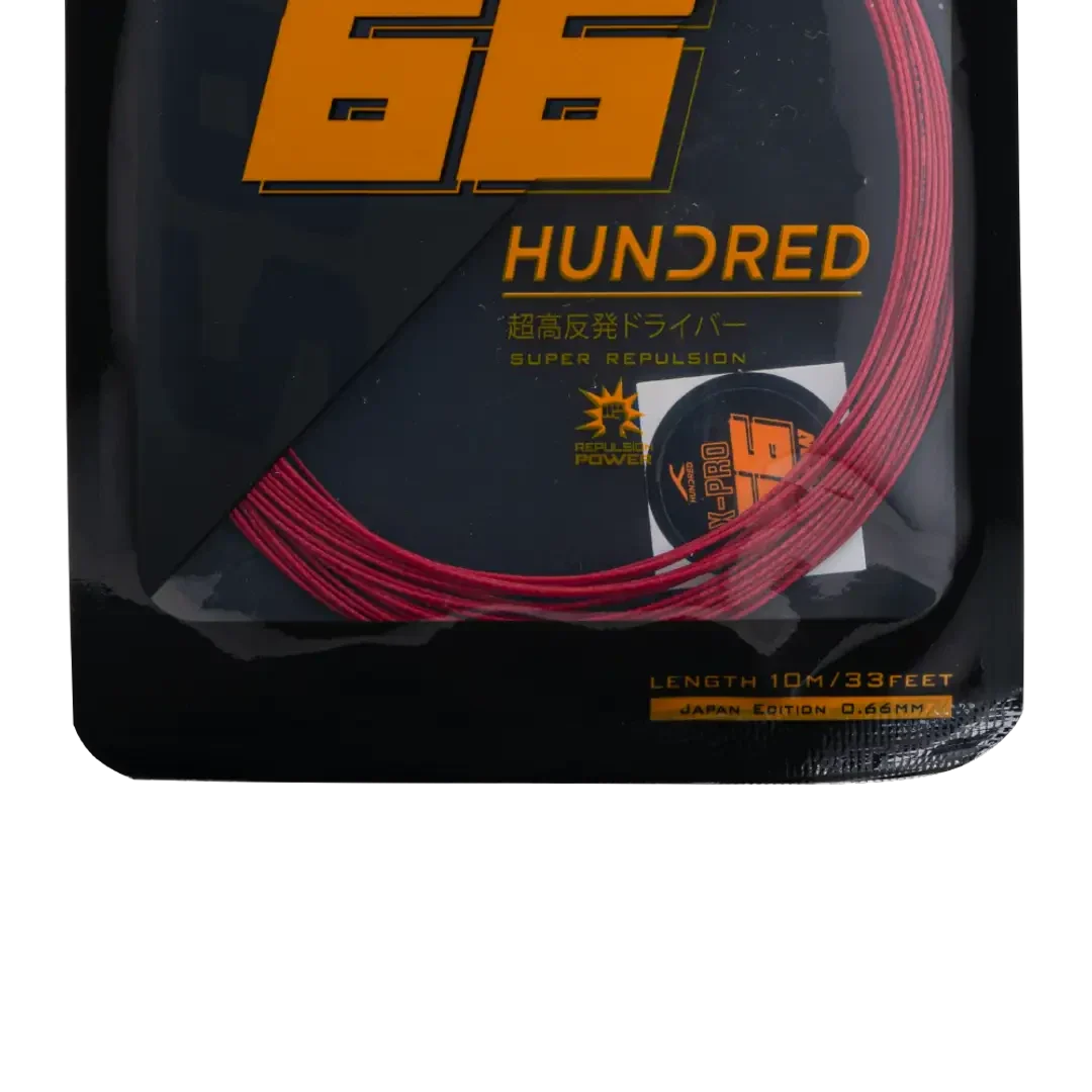 Hundred 66 X Pro Badminton String Set - Red String (Packs) Hundred