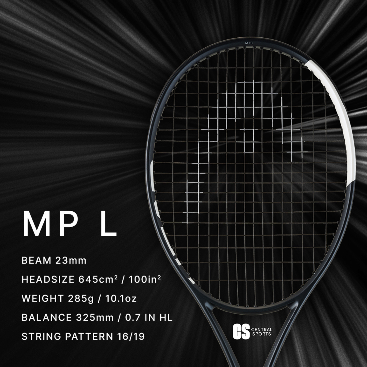 Head Speed MP L 2026 Tennis Racquet Strung - Black/White SP26 Tennis Rackets Head