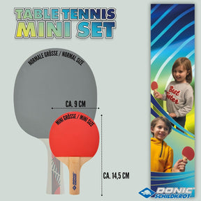 Donic-Schildkröt FSC Mini Table Tennis Set - Black/Red Table Tennis Paddle Donic-Schildkroet