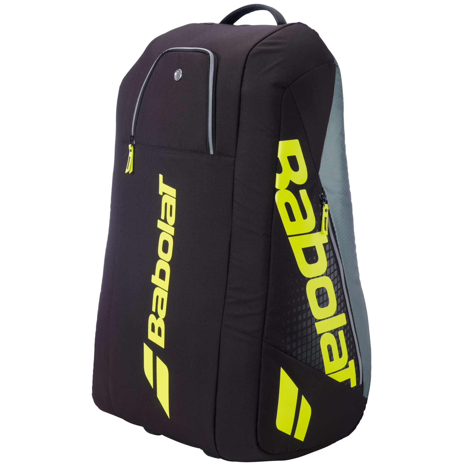Babolat RH12 Pure Aero 2026 Racket Bag - Black/Grey/Yellow Metallic Grey Black Fluo Yellow 12 Rackets Luggage Babolat