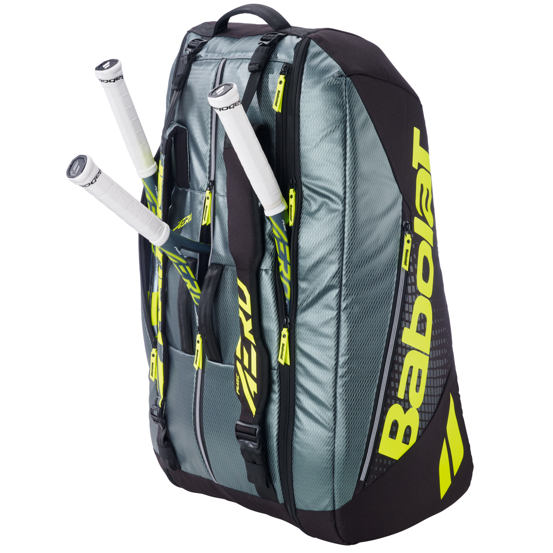 Babolat RH12 Pure Aero 2026 Racket Bag - Black/Grey/Yellow Luggage Babolat