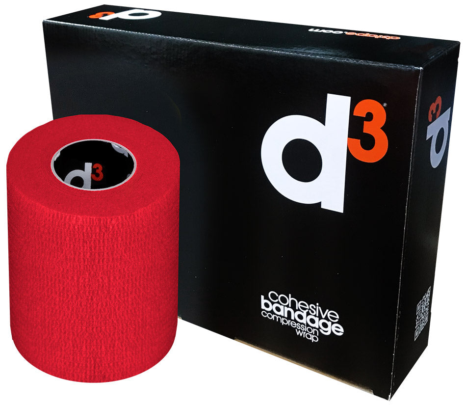 D3 Cohesive Bandage Compression Wrap 10mx75mm Red