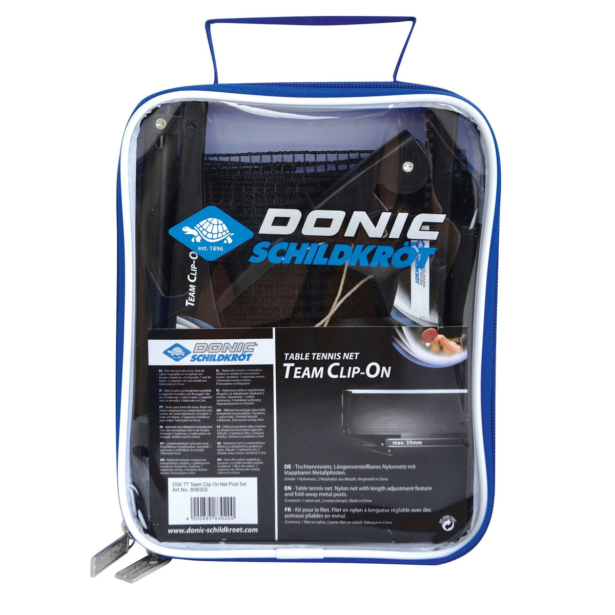 Donic-Schildkröt Team Clip-On Table Tennis Net - Black/Green