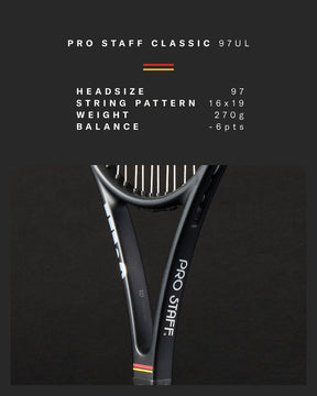 Wilson Pro Staff 97UL Classic 2026 Tennis Racket - Black Tennis Rackets Wilson