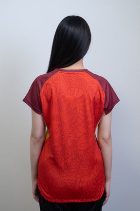 Yonex Linear Dragon CNY2024 Tournament Shirt GTB Womens Red