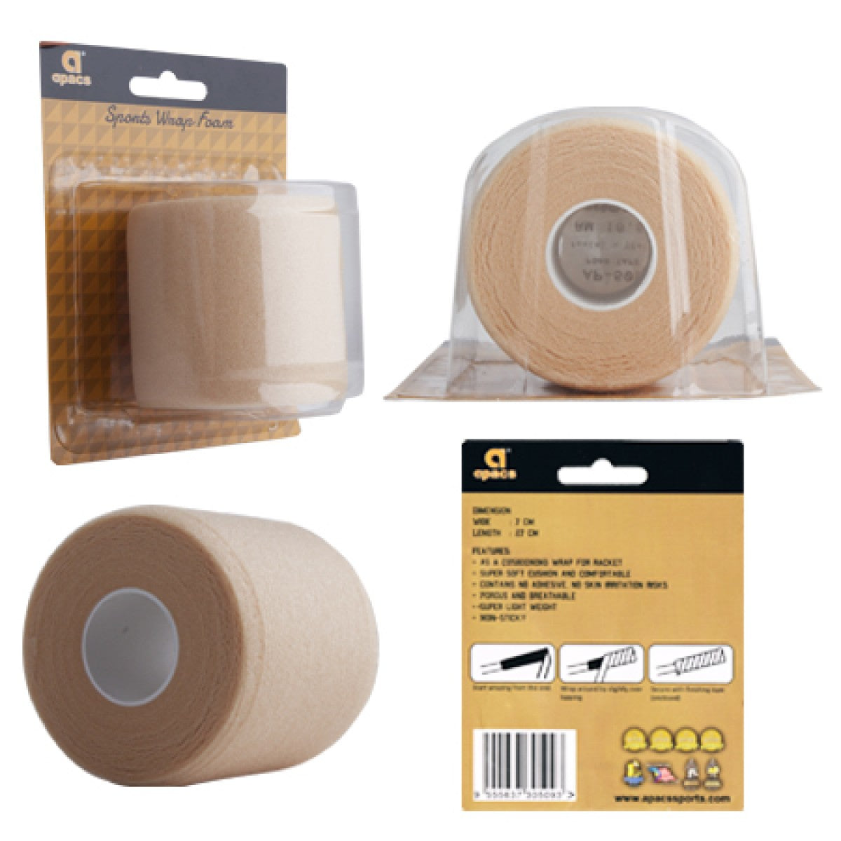 Apacs Foam Grip Underwrap (Beige)