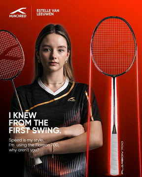 Hundred Flareon 700 Badminton Racket - Black/Orange
