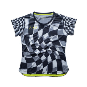 Aixo Checker Womens T Shirt Grey Check