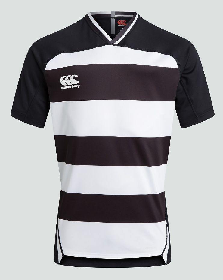 Canterbury Evader Hooped Jersey Mens QA004232 BLACK WHITE Rugby Jersey Canterbury
