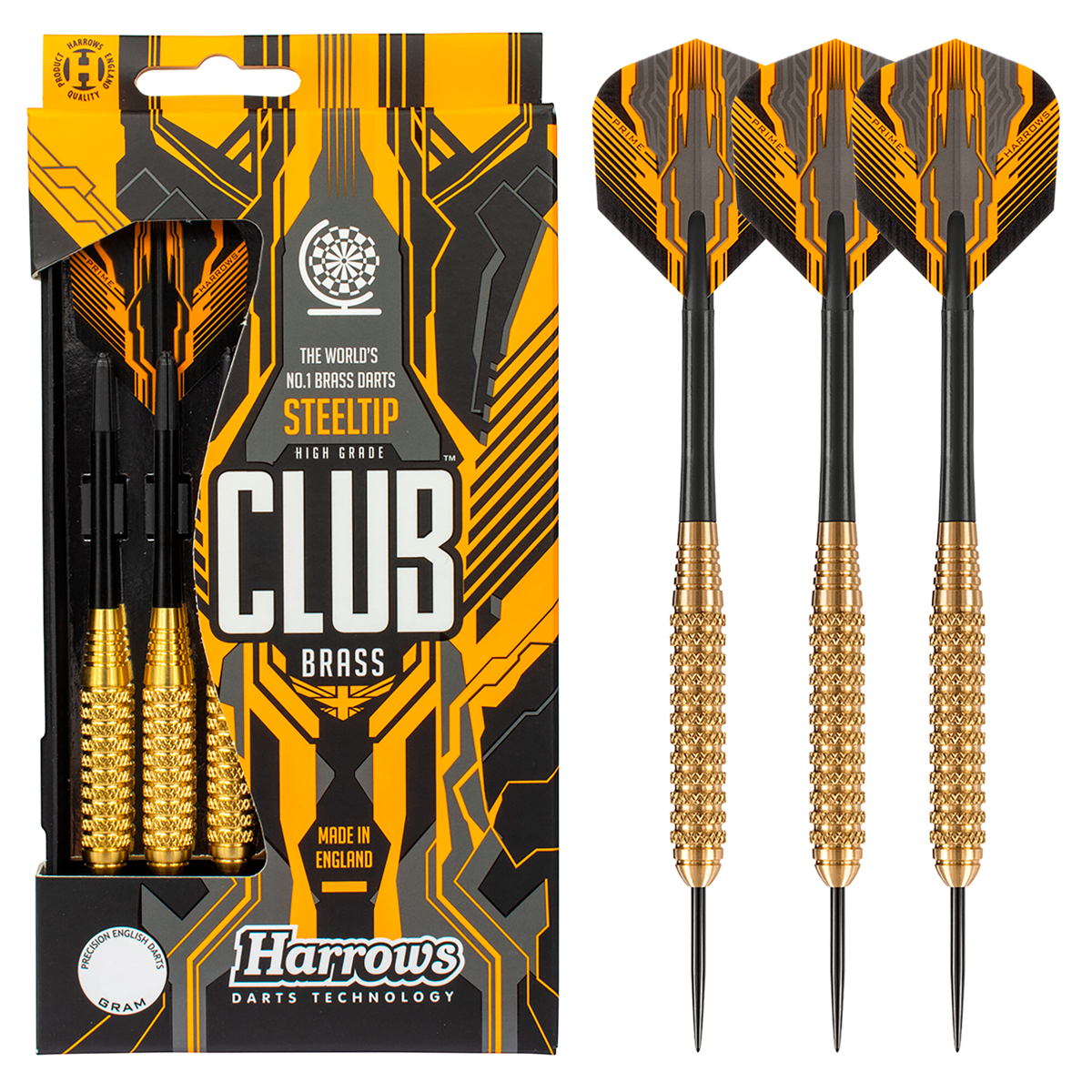 Harrows Club Brass Steel Tip Darts 24g (BD10124) Darts Harrows