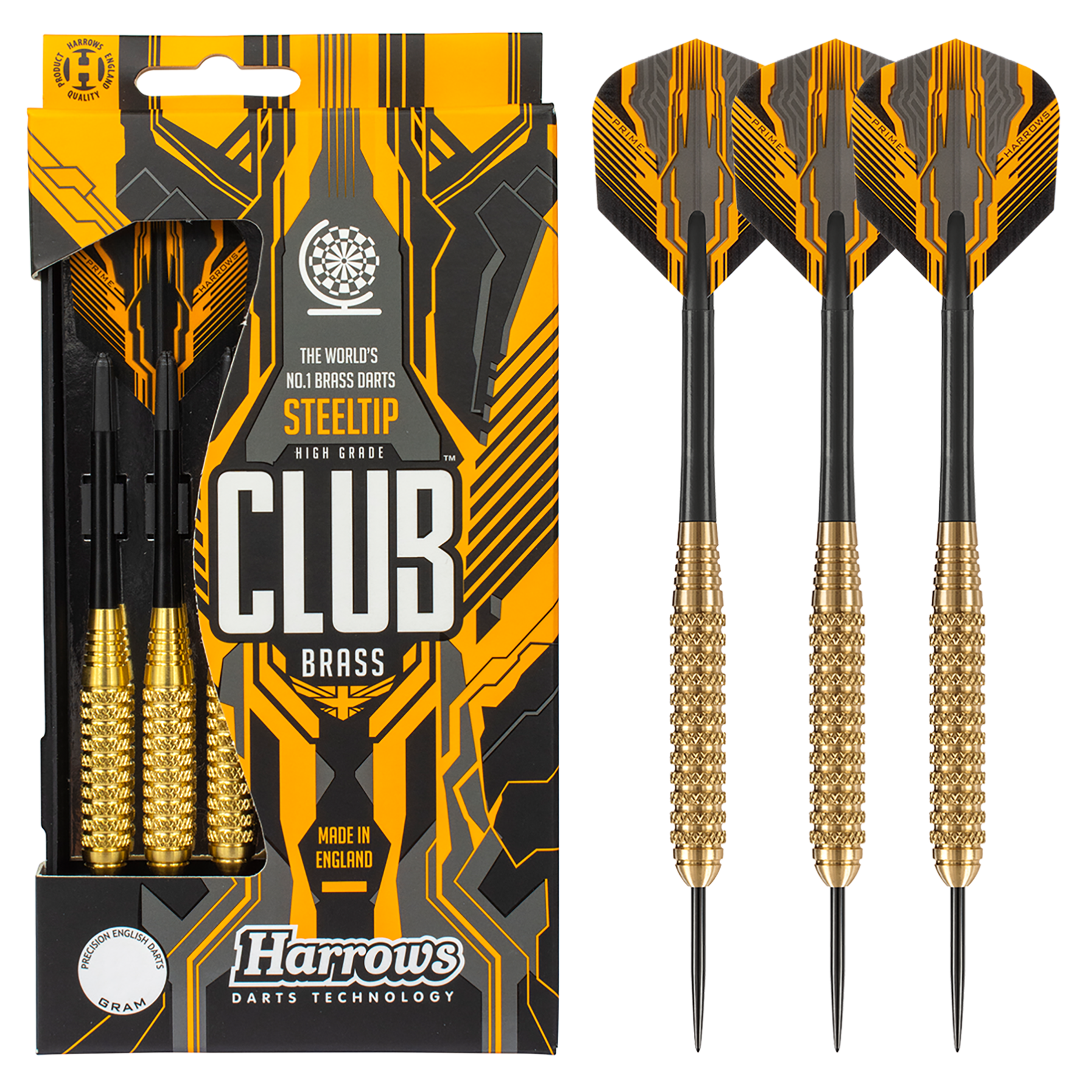 Harrows Club Brass Steel Tip Darts 24g (BD10124) Darts Harrows