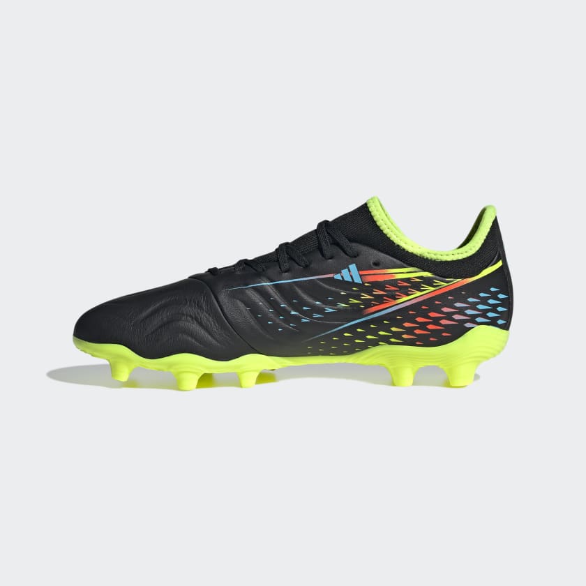 Adidas Copa Sense.3 FG Football Boots Men – Core Black / Bright Cyan / Team Solar Yellow