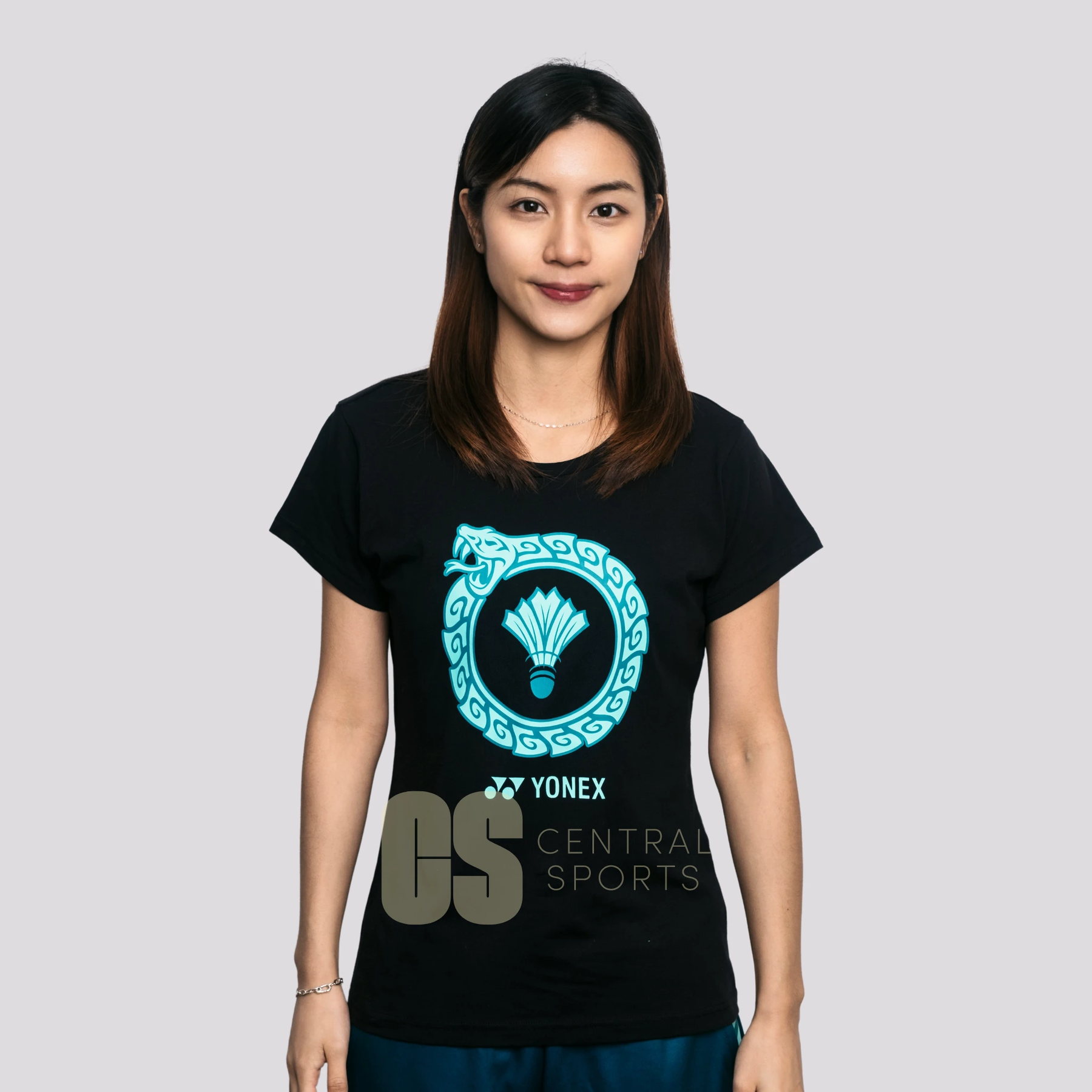 Yonex Snake Ring Womens Cotton T-Shirt Jade Clothing Yonex