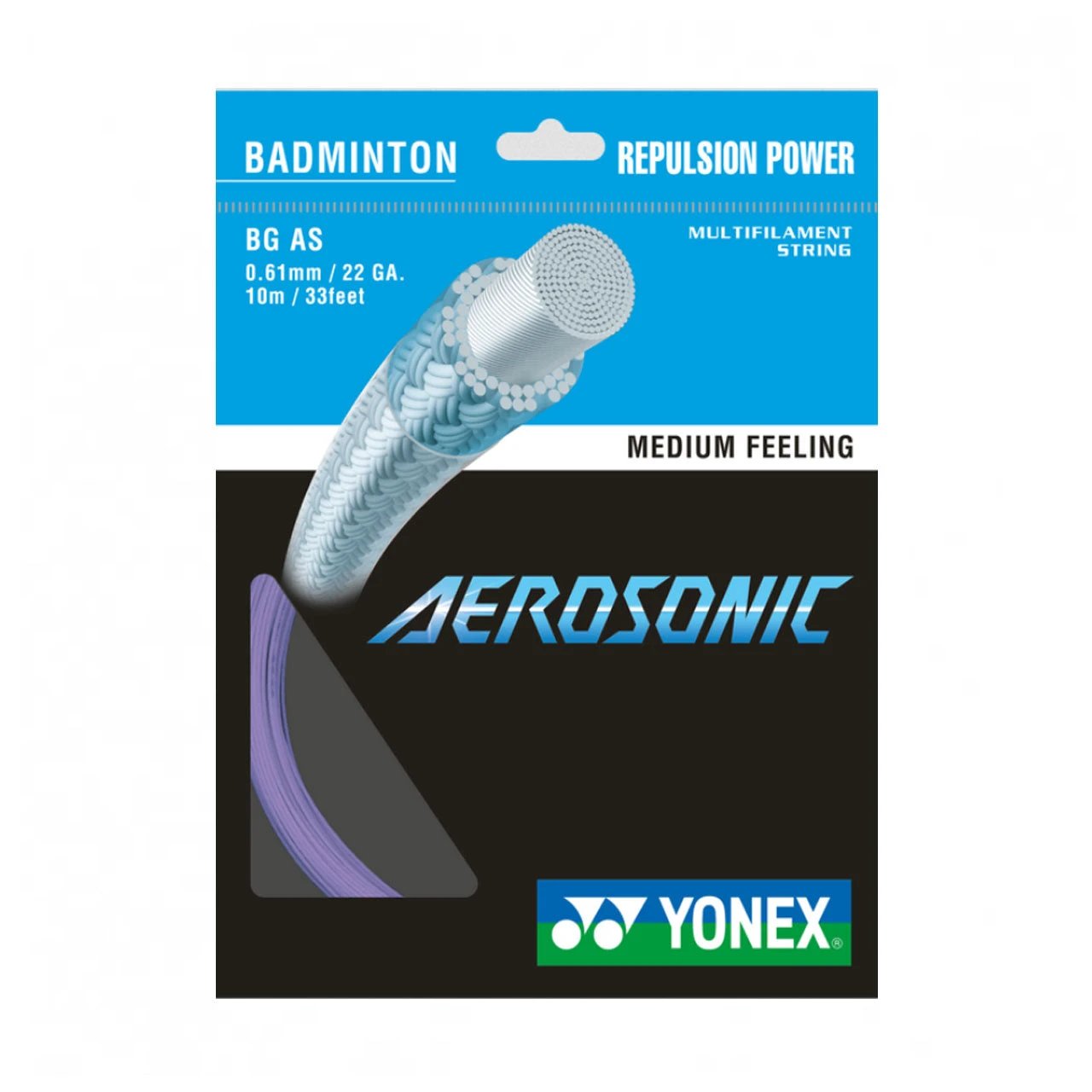 Yonex BG Aerosonic String (10m Set) White String (Packs) Yonex