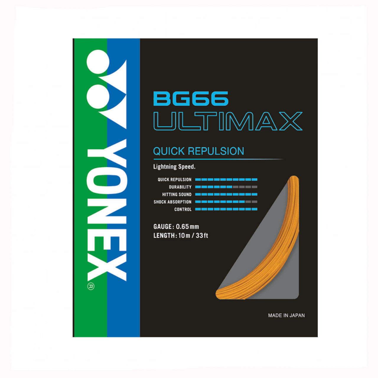 Yonex BG66 Ultimax String (10m Set) Yellow