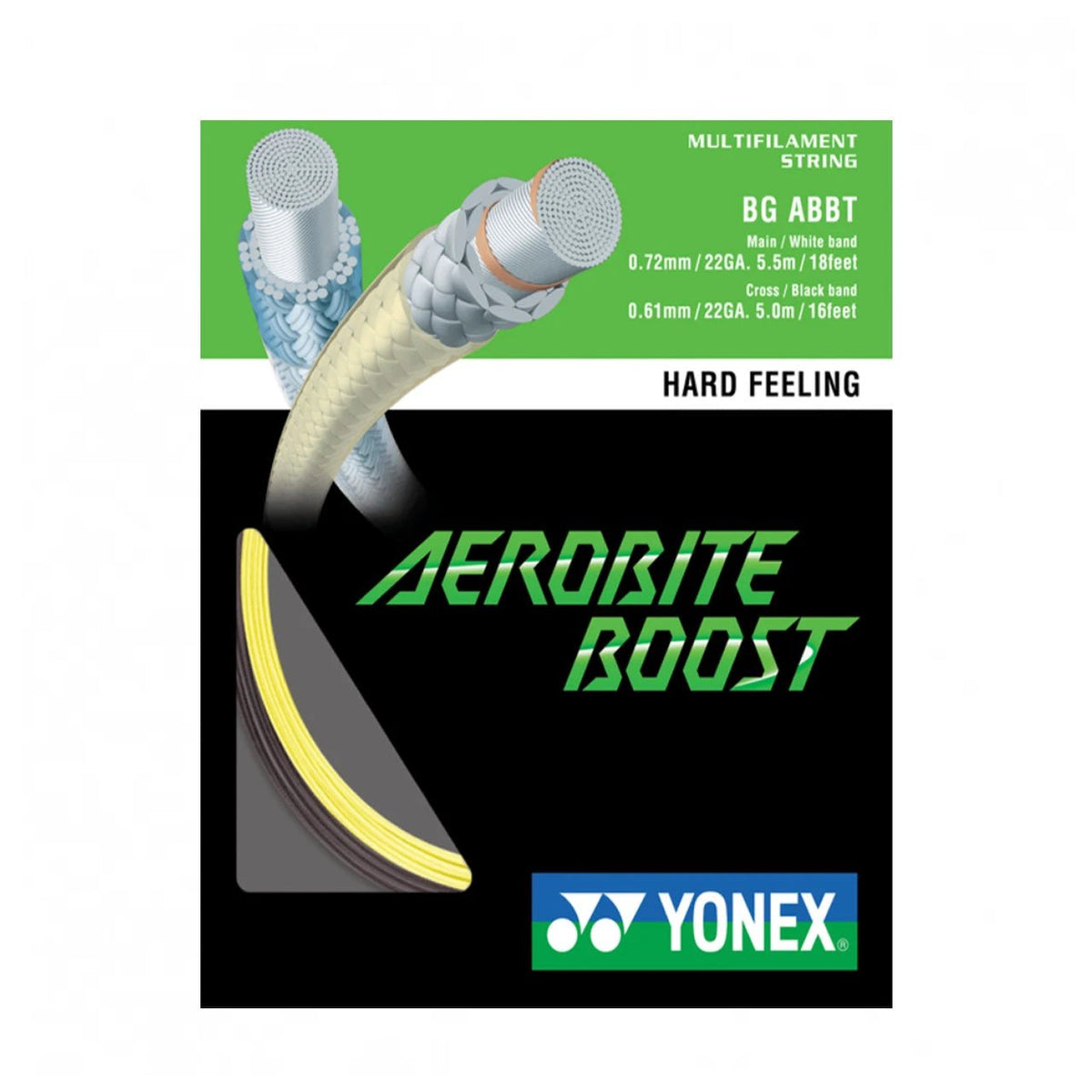 Yonex Aerobite Boost String (10m Set) Graphite/Yellow Graphite Yellow 10m Set String (Packs) Yonex