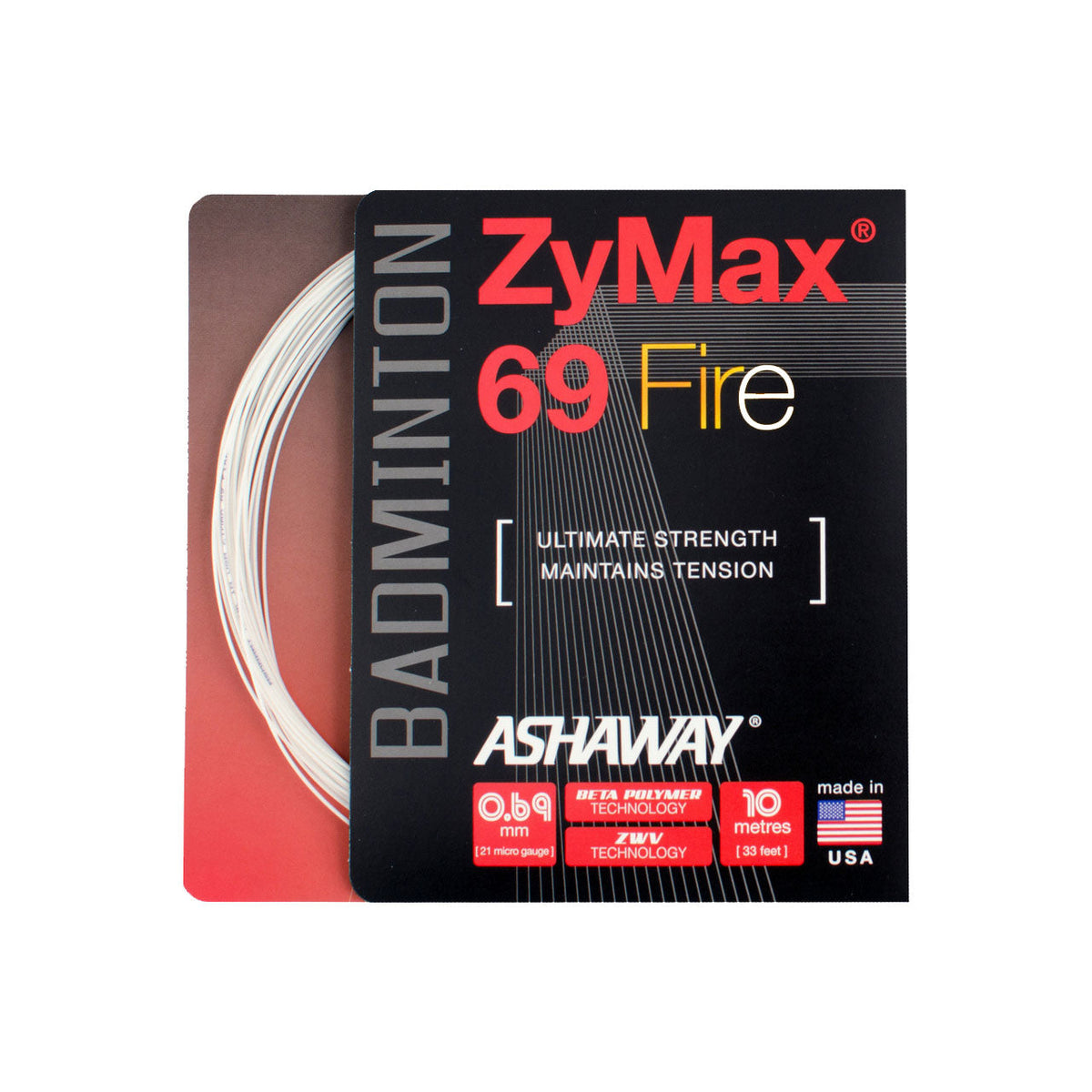 Ashaway ZyMax 69 Fire String (10m Set) White