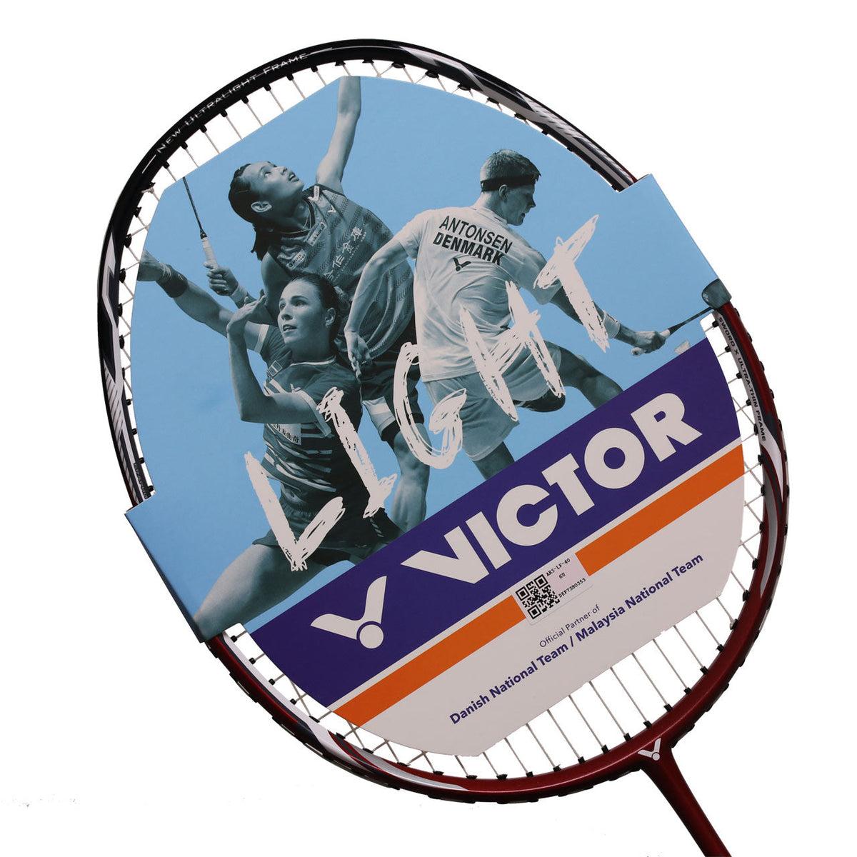Victor AuraSpeed Light Fighter 40 D Badminton Racket Unstrung - Red