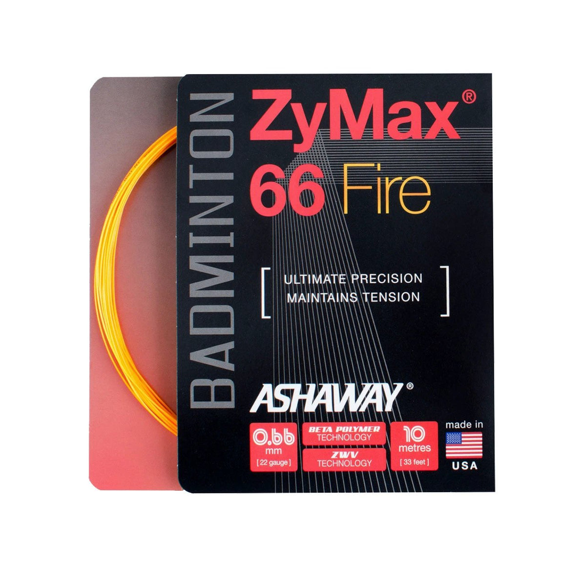 Ashaway ZyMax 66 Fire String (10m Set) Orange Orange 10m Set Clearance Ashaway
