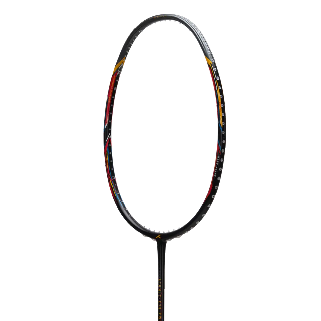 Hundred Atomic X 38 Power Badminton Racket - Black/Grey Badminton Rackets Hundred
