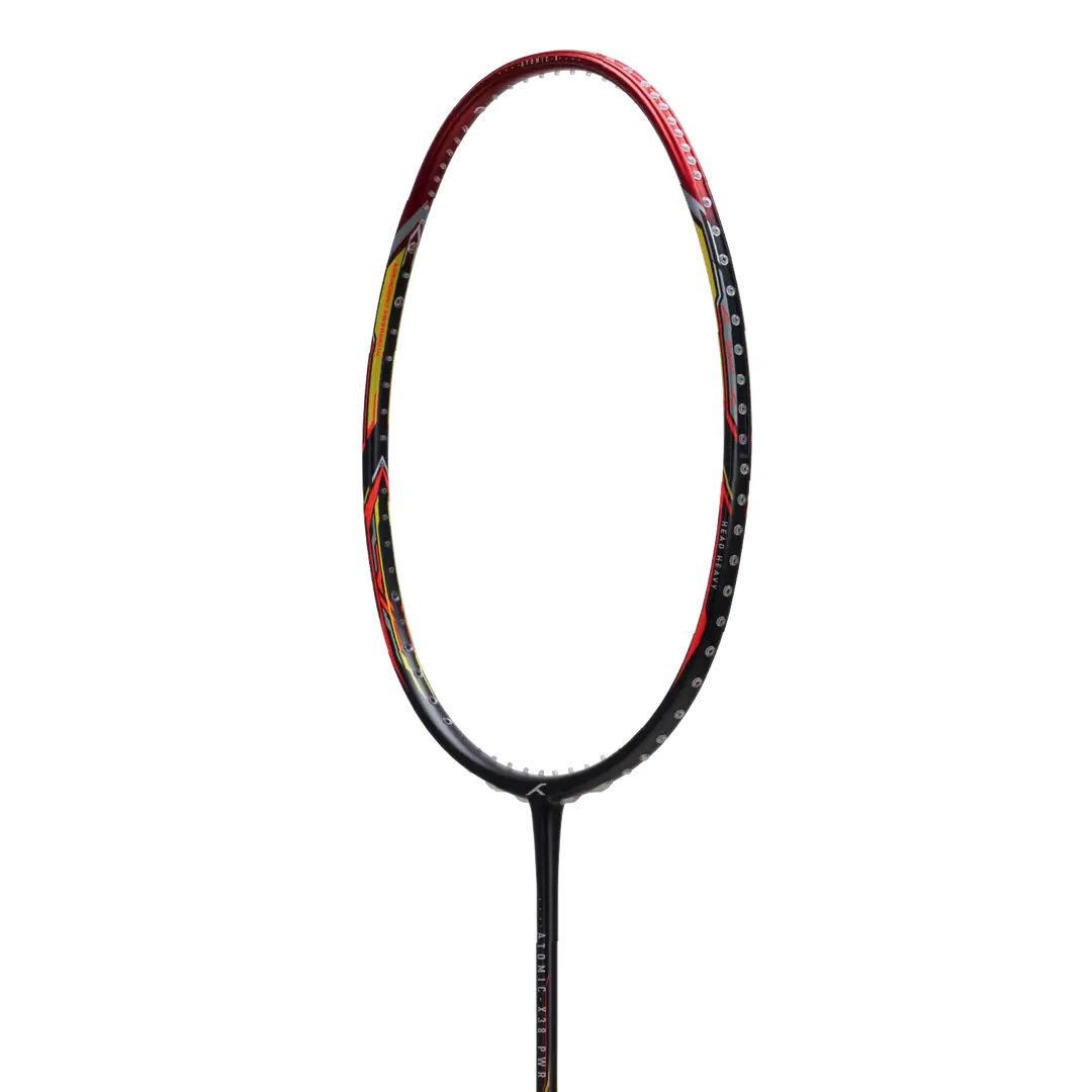Hundred Atomic X 38 Power Badminton Racket - Charcoal/Red Badminton Rackets Hundred