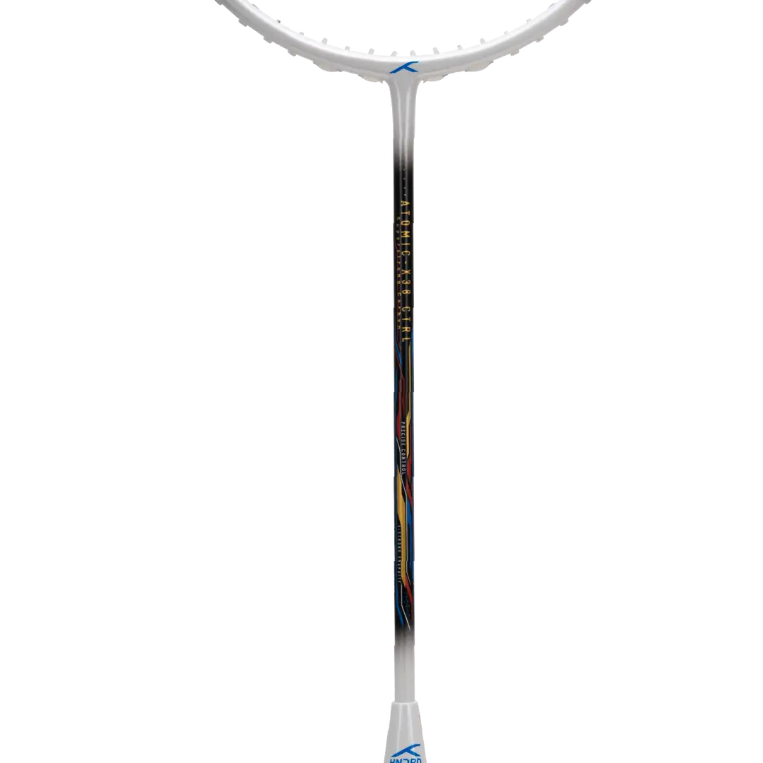 Hundred Atomic X 38 Control Badminton Racket - White/Black Badminton Rackets Hundred