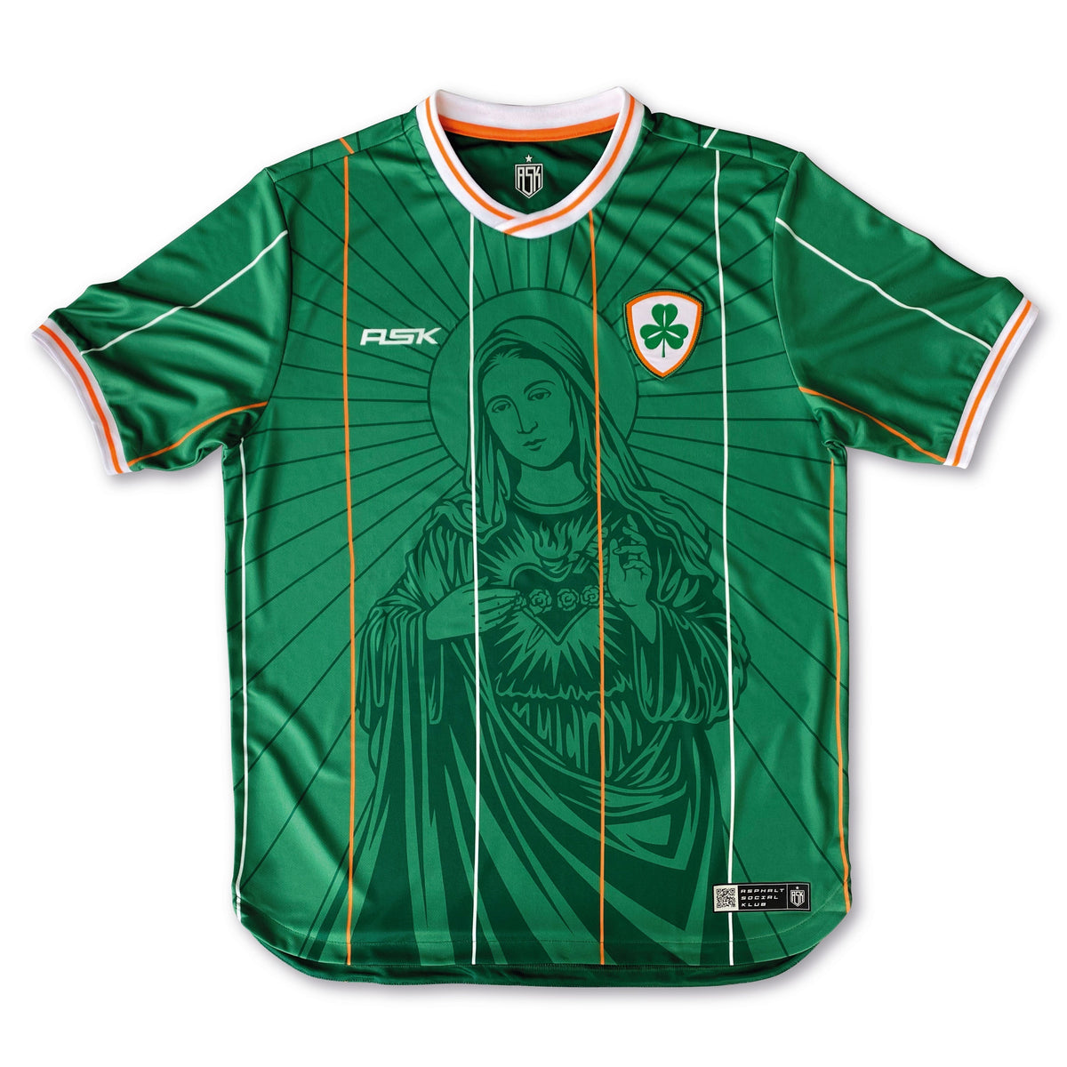 Asphalt Social Klub Ireland Mary Home Concept Football Shirt - Green Football Shirt Asphalt Social Klub