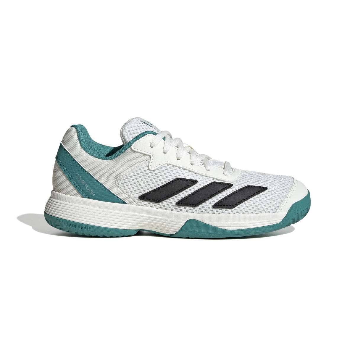 Adidas Courtflash Tennis Shoes Kids JH5123 Ftwr White Pure Teal Off White Tennis Shoes Adidas