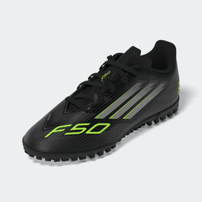 Adidas F50 Club TF Football Shoe Junior - Black/Lemon