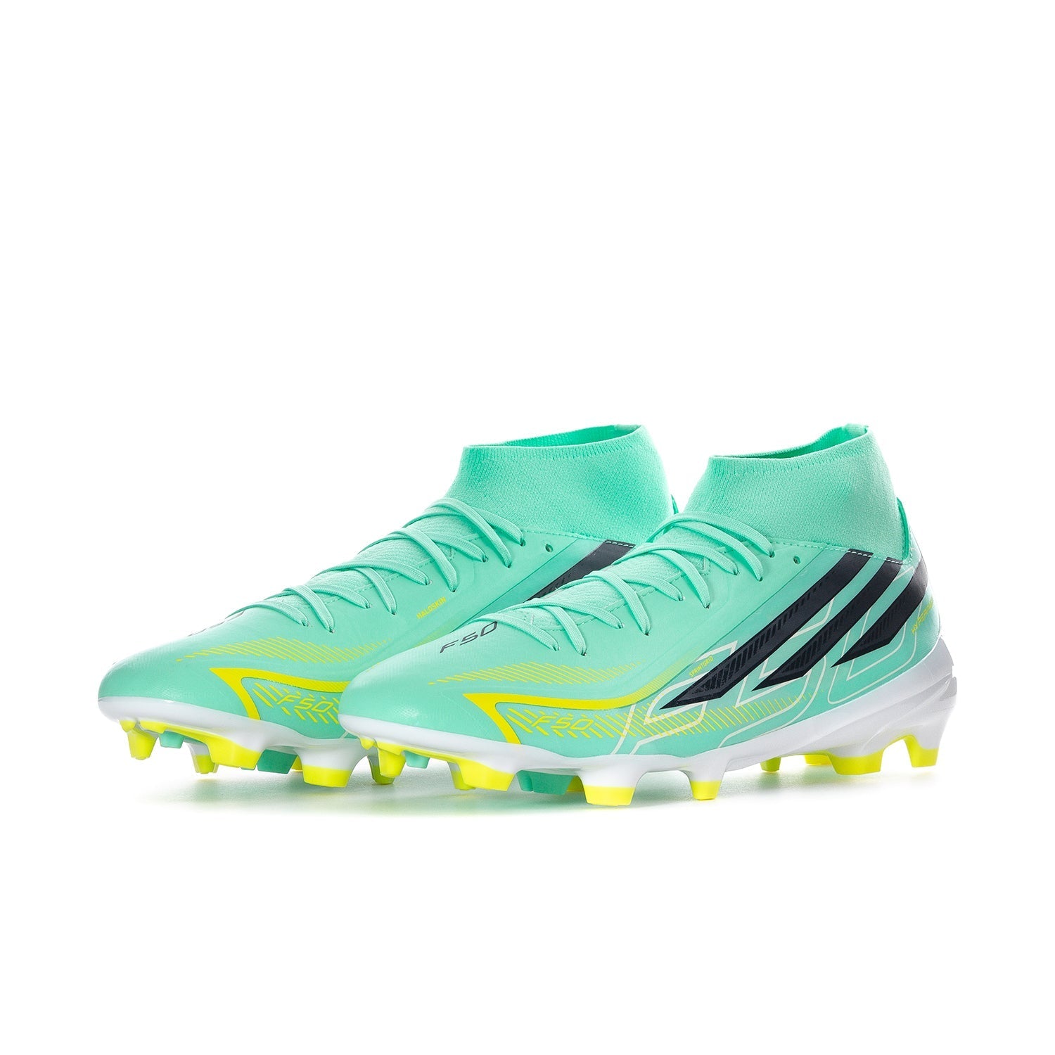 Adidas F50 Hyperfast League Mid FG Football Boots (KJ3420) - Mint/Navy/Lemon Football Boots Adidas